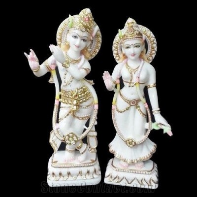 Hot selling marble radha krishna statue